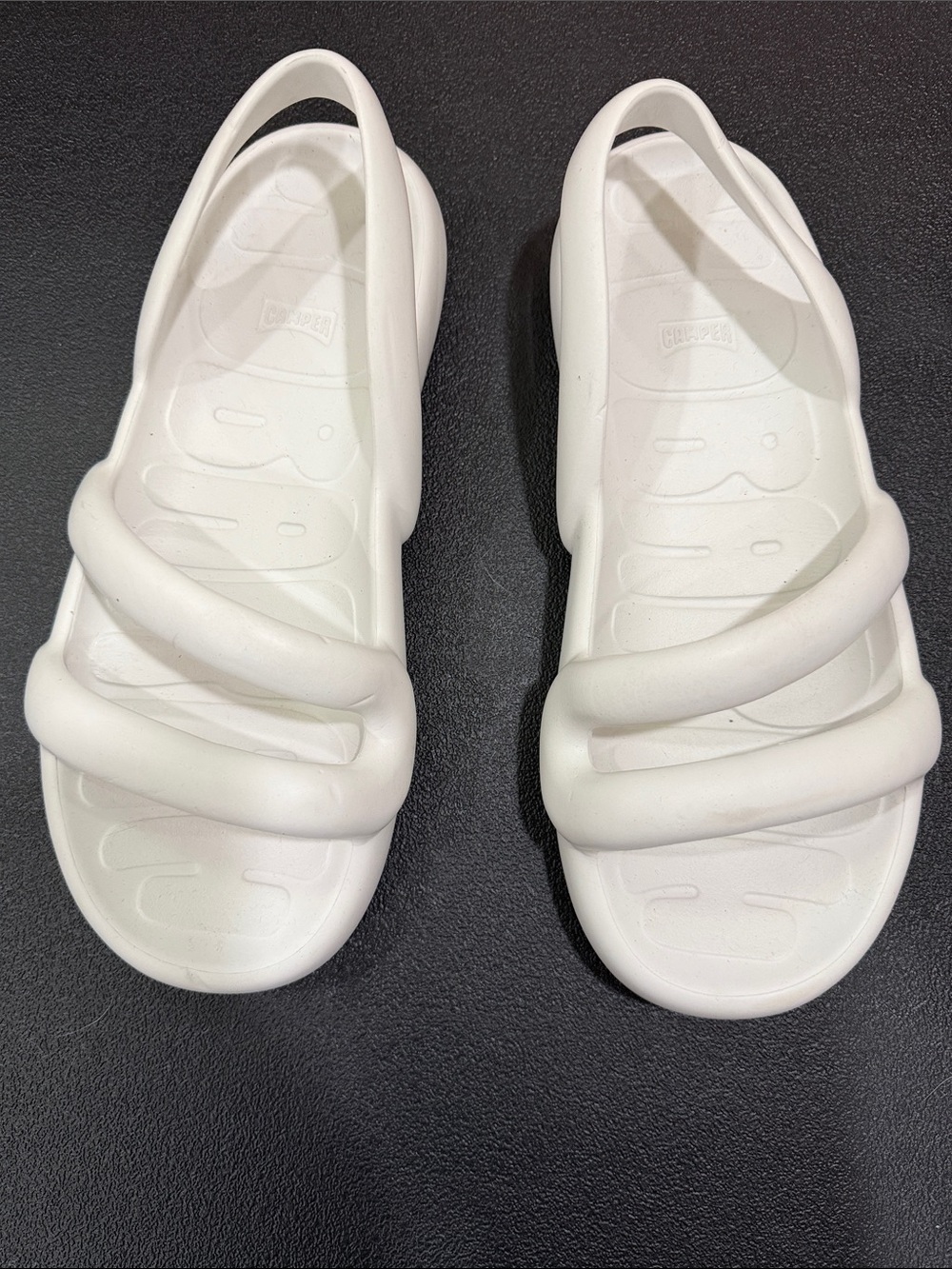 Camper Kobarah Men's White Cushioned Slingback Flat Slide Sandals